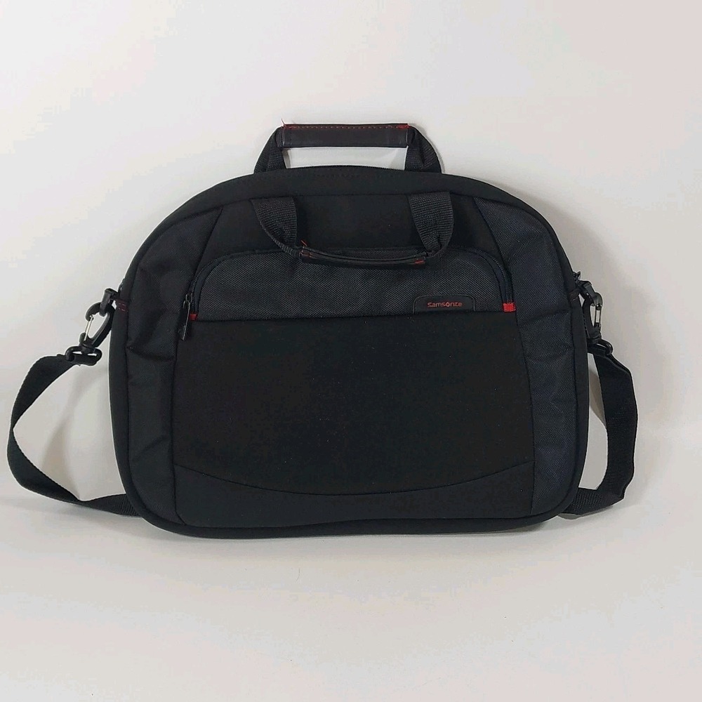Samsonite Messenger Bag 18" Black Laptop Travel Case Business Computer Tote Zip